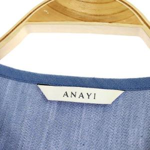 ANAYI 19SS ノーカラージャケット デニムライク 34 ブルー