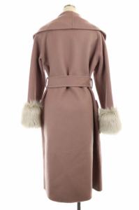 GRACE CONTINENTAL 20AW ショールカラーリバーコート アウター ロング フェイクファー リボンベルト付き 34 ピンク