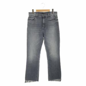 THE INSIDER CROP STEP FRAY デニムパンツ ジーンズ ストレート カットオフ 28 グレー