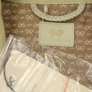 ANYA HINDMARCH コート ダブル ベルトリボン ミドル丈 パイピング M ベージュ