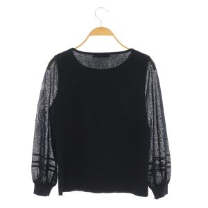 ANAYI 20SS シアーパフスリーブプルオーバーニット ネイビー