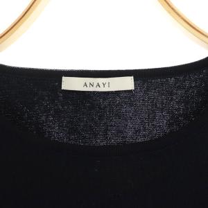 ANAYI 20SS シアーパフスリーブプルオーバーニット ネイビー