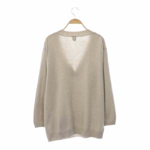 MARGARET HOWELL 21SS ウールコットンVネックニット セーター 長袖 プルオーバー F ベージュ