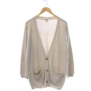 21SS Vネックウールニットカーディガン ベージュ
