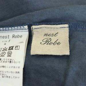nest Robe 19SS バックボタンリネンブラウス ネイビー
