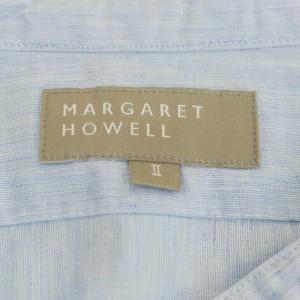 MARGARET HOWELL 19SS コットンリネンバンドカラーシャツ 長袖 2 水色 ライトブルー
