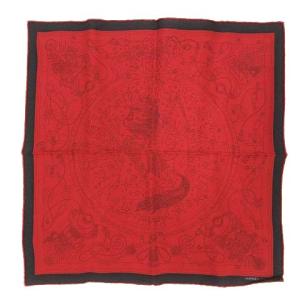 セラフェット Cest la fete カレ45 シルク 赤