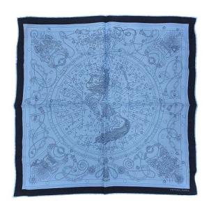 セラフェット Cest la fete カレ45 シルク 水色