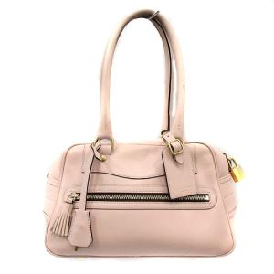 J&M DAVIDSON ミニレザーボストンバッグ  ピンク