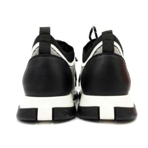 HERMES アディクト Hロゴ ニット スニーカー 37 黒 白