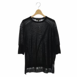 20SS 16Gクルーネックショートスリーブニットセーター 2 ブラック