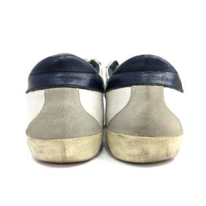 GOLDEN GOOSE スーパースター SUPER STAR スニーカー シューズ レースアップ ロゴ レザー 牛革 37 24.0cm グレー 白