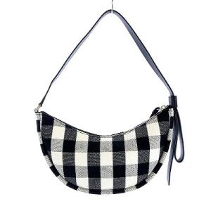 kate spade new york スマイル ギンガムチェック スモールショルダーバッグ ブラック ホワイト
