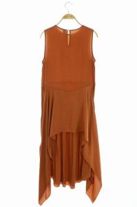 Ron Herman ギャザーデザインノースリーブワンピース S テラコッタ