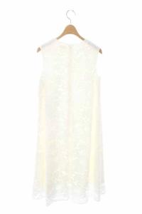 Grace Class 20SS ビッグフラワーレースワンピース ノースリーブ ミモレ丈 フレア 36 白 ホワイト