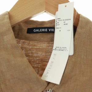 GALERIE VIE 21SS リネンポプリン ハーフスリーブシャツ 七分袖 46 モカ ブラウン
