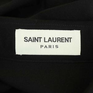 SAINT LAURENT PARIS シルク長袖シャツ F34 ブラック