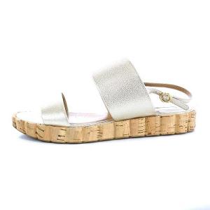 Salvatore Ferragamo フラットストラップサンダル 25cm シルバー