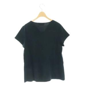 Salvatore Ferragamo フロントギャザーデザインTシャツ L ブラック
