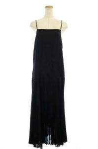 21SS キャミソールワンピース プリーツ 切替 36 ブラック