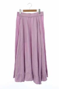 リネンタックサーキュラースカート ロング フレア 2 ラベンダー