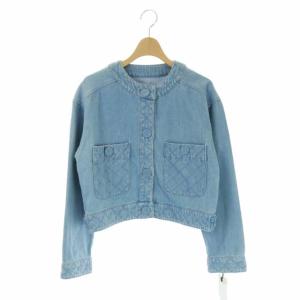 キルティングショートジャケット デニム Gジャン ジージャン コットン 36 青 ブルー
