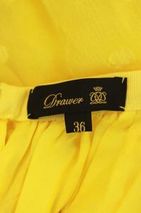 Drawer ドットギャザースカート ロング シルク 36 黄