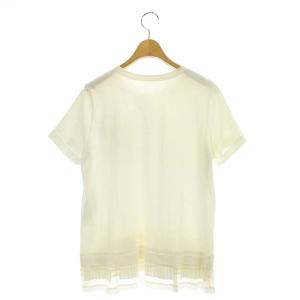 sacai コットンプリーツフリルレースTシャツ 1 オフホワイト