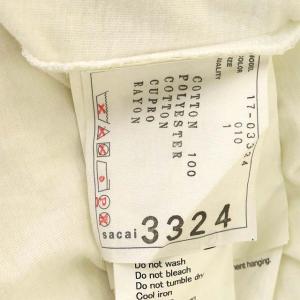 sacai コットンプリーツフリルレースTシャツ 1 オフホワイト