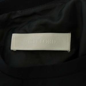 CELFORD プリーツボウタイワンピース ロング 長袖 切替 36 紺 ネイビー