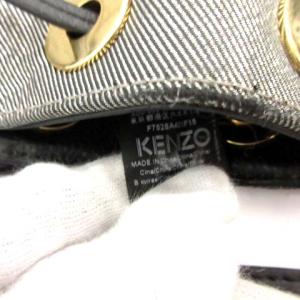 KENZO バケット バッグ BUCKET BAG ハンドバッグ ショルダーバッグ 2way ゴールド金具 黒 ブラック 青 ブルー