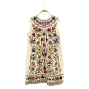 19AW マルチモチーフコード刺繍ワンピース 38 アイボリー 