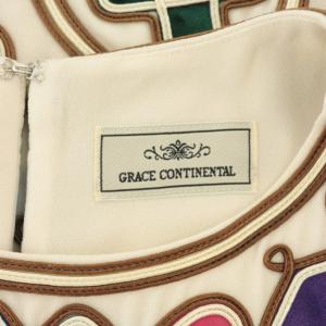 GRACE CONTINENTAL 19AW マルチモチーフコード刺繍ワンピース 38 アイボリー 
