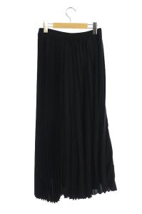 Theory 20SS MATURAL CREPE IREGULAR PLEAT プリーツスカート ロング フレア S 黒 ブラック