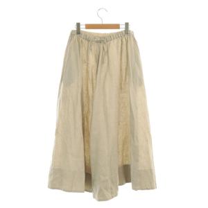 nest Robe スカート ロング リネンギャザー フレア F ベージュ