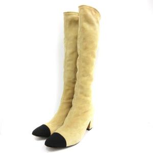 ロングブーツ ココマーク スウェード 39 イエロー