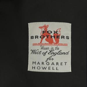 MARGARET HOWELL FOX BROTHERS ストライプテーパードパンツ L ネイビー