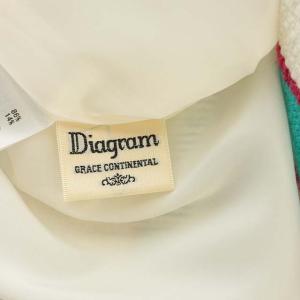 Diagram GRACE CONTINENTAL ボートネックボーダータイトワンピース 36 ターコイズグリーン