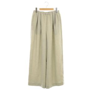 20SS リネンライク リラックスワイドゴムTR パンツ イージー 36 ライトベージュ