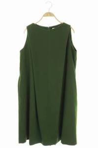 ミスティダブルクロスAラインドレス ワンピース ひざ丈 ノースリーブ 36 グリーン