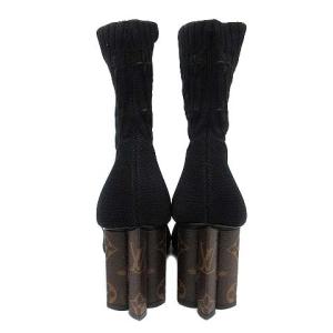 LOUIS VUITTON シルエット・ライン アンクルブーツ モノグラム 37 ブラック 1A855A