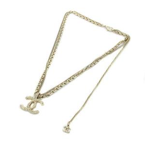 A21P ダブルチェーンネックレス ココマーク ストーン ゴールド