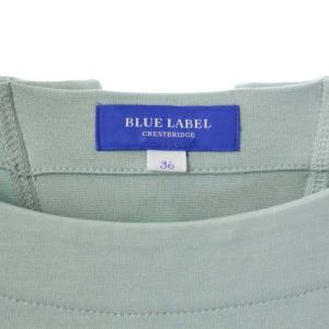 BLUE LABEL CRESTBRIDGE バックチェックリボンレースアップ ワンピース 36 グリーン