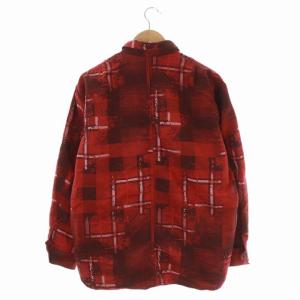 Seveskig マルチチェックシャツ 長袖 前開き L 赤 レッド