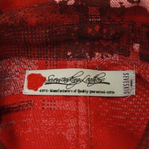 Seveskig マルチチェックシャツ 長袖 前開き L 赤 レッド