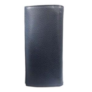 DIOR HOMME PORTEVALEUR LONG VERTICAL 長財布 牛革 シルバー金具 ネイビー