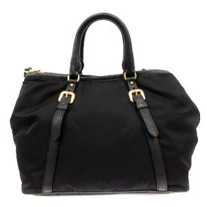 PRADA TESSUTO+VIT.DAI 2WAYバッグ ポコノ ネロ ブラック BN1841