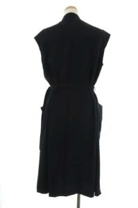 TOMORROWLAND ダブルクレープフレンチスリーブワンピース 36 ブラック