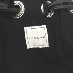 LUDLOW ショルダーバッグ ムートン タッセル 巾着 紺 ネイビー