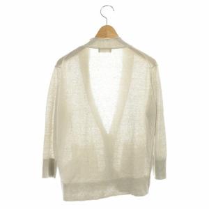MARGARET HOWELL 七分袖リネンニットカーディガン 2 ライトグレー